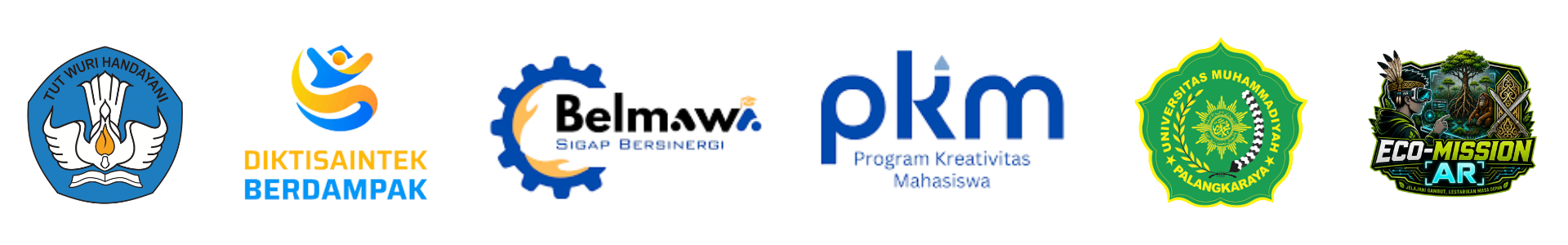 Logo Tut Wuri Handayani, Diktisaintek Berdampak, Belmawa, PKM, UMPR, dan ECO-MISSION AR